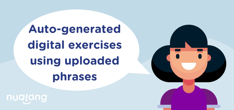 featured image thumbnail for post Auto-generated digital exercises using uploaded phrases